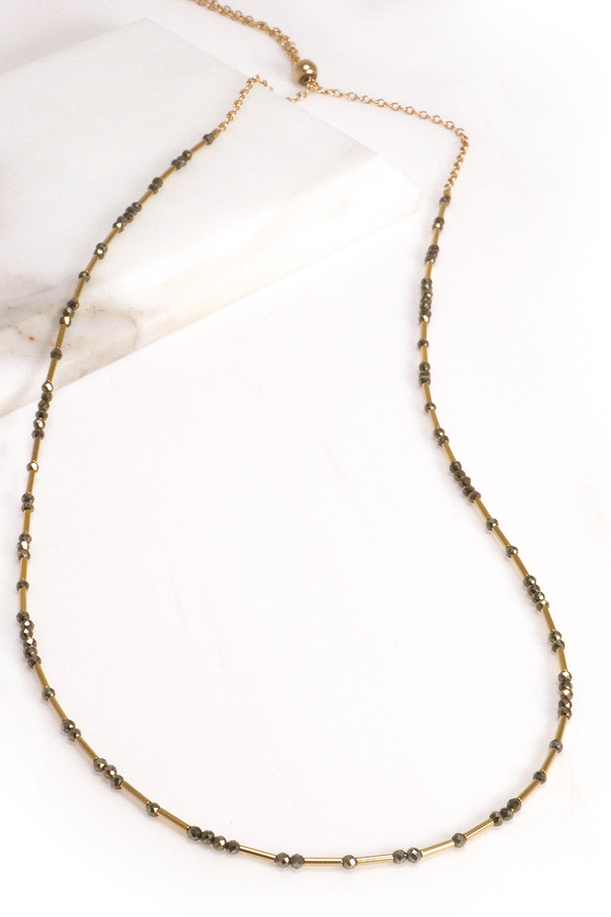 Pyrite Lariat Necklace