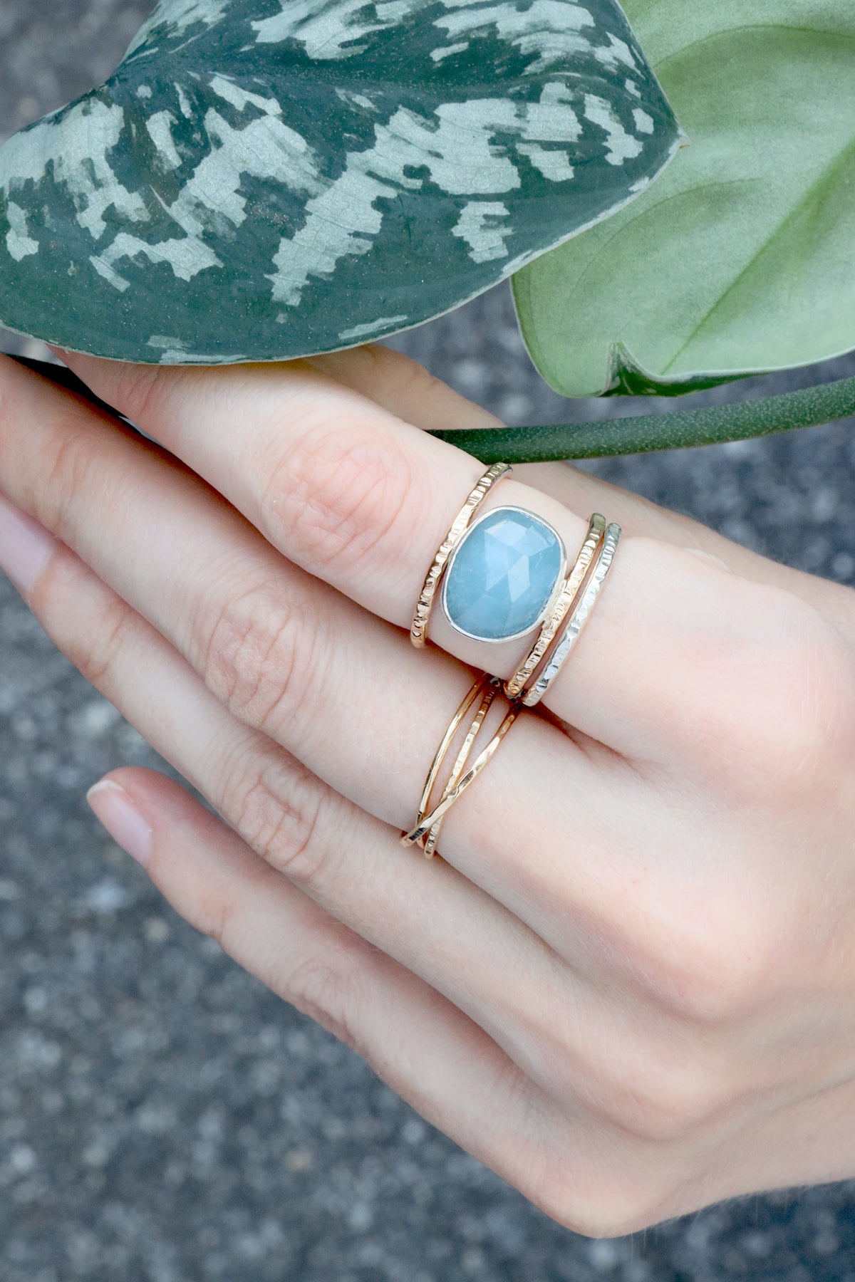 Aquamarine Leor Ring