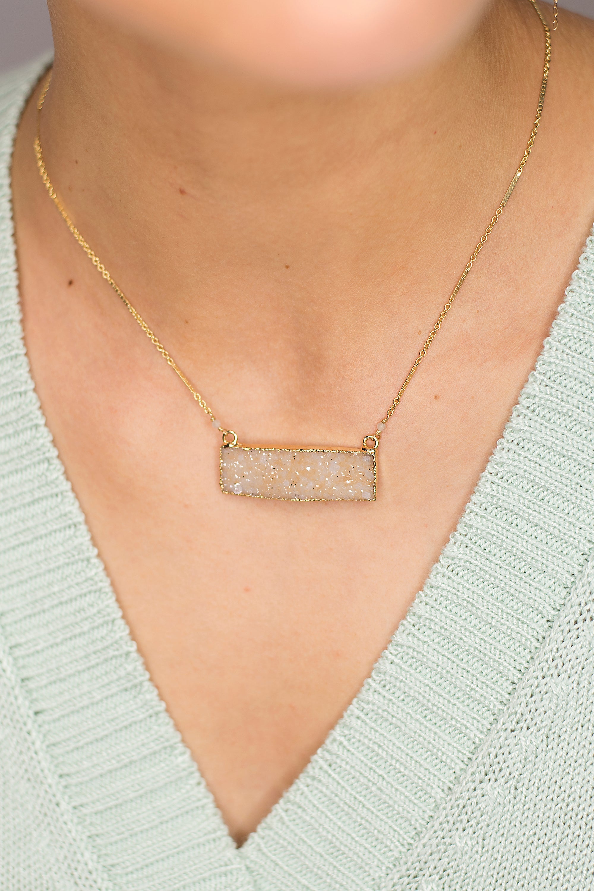 Peace Is The Path Druzy Necklace