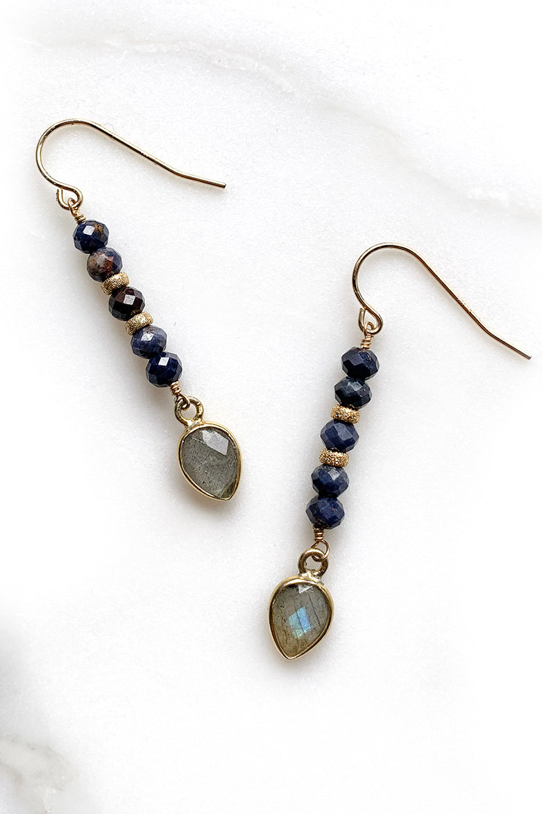 Sapphire and Labradorite Earrings