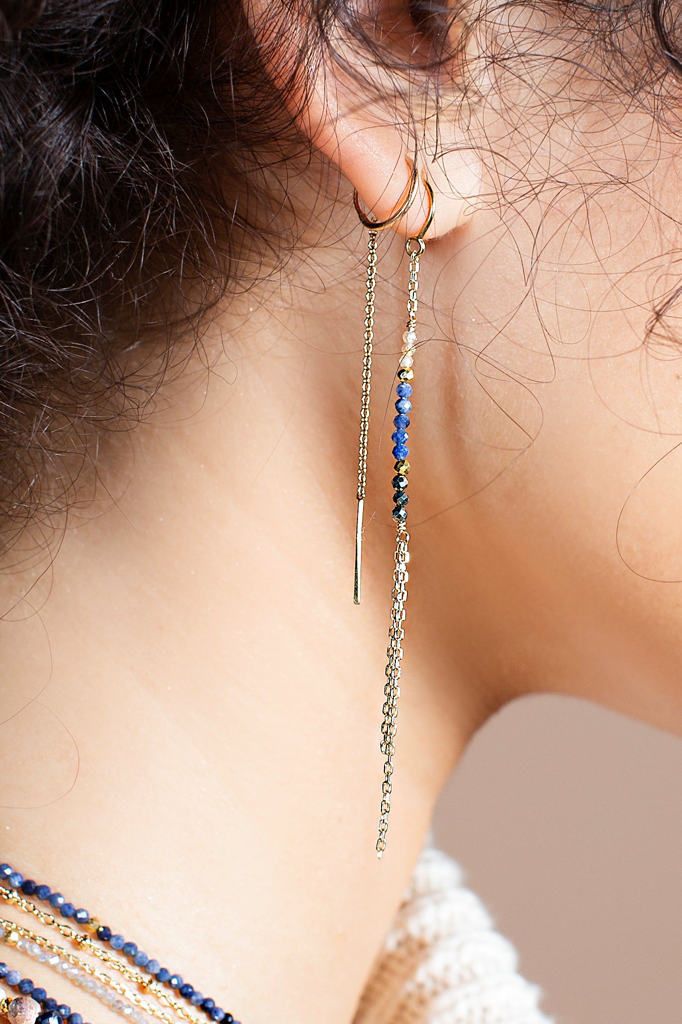 Sapphire Threader Earrings